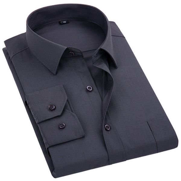 men's dress shirts men's dress shirt solid color plus size 8xl black white blue gray chemise homme male business casual long sleev, White;black
men's dress shirts men's dress shirt solid color plus size 8xl black white blue gray chemise homme male business casual long sleev, White;black