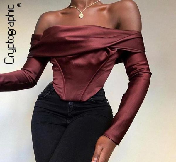 women039s blouses shirts off shoulder satin corset women long sleeve wine elegant backless cropped6897368, White
women039s blouses shirts off shoulder satin corset women long sleeve wine elegant backless cropped6897368, White