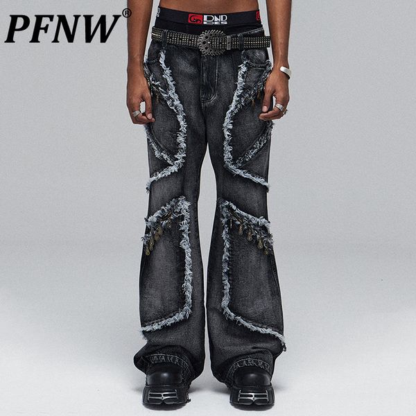 men's jeans pfnw spring autumn american street vintage washed tassel straight zipper hiphop loose fashion chic pants 28a3018 230809, Blue
men's jeans pfnw spring autumn american street vintage washed tassel straight zipper hiphop loose fashion chic pants 28a3018 230809, Blue