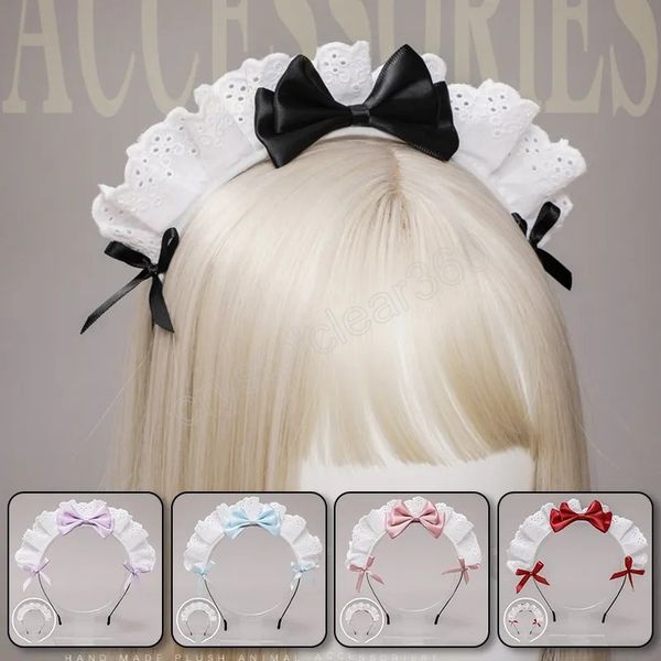 japanese style ruffled lace hair hoop sweet bowknot headband party costume hairband hair accessories, Slivery;white
japanese style ruffled lace hair hoop sweet bowknot headband party costume hairband hair accessories, Slivery;white