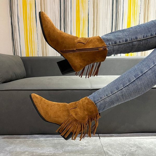 boots chelsea boots ankle fringe chunky heels western cowboy style shoes short elegant woman heeled punk plus size women's clothing 230, Black
boots chelsea boots ankle fringe chunky heels western cowboy style shoes short elegant woman heeled punk plus size women's clothing 230, Black