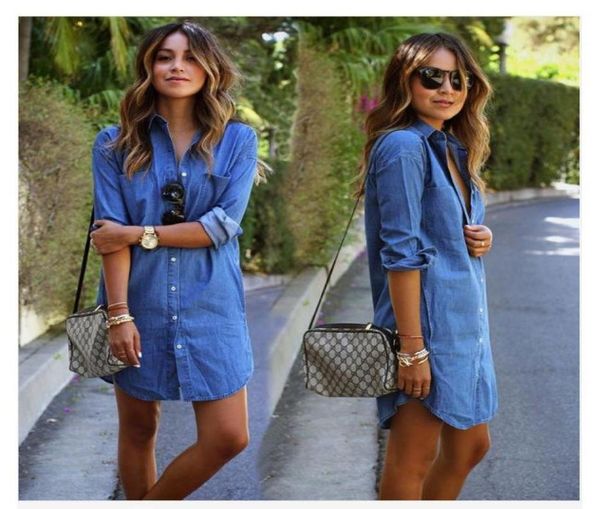 ladies denim shirt casual loose long sleeved t shirt dresses women lapel denim shirt dress1526009, White
ladies denim shirt casual loose long sleeved t shirt dresses women lapel denim shirt dress1526009, White