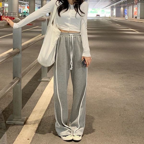 women's pants s deeptown korean fashion grey wide leg sweatpant harajuku streetwear striped baggy track kpop y2k oversize trousers 2308, Black;white
women's pants s deeptown korean fashion grey wide leg sweatpant harajuku streetwear striped baggy track kpop y2k oversize trousers 2308, Black;white