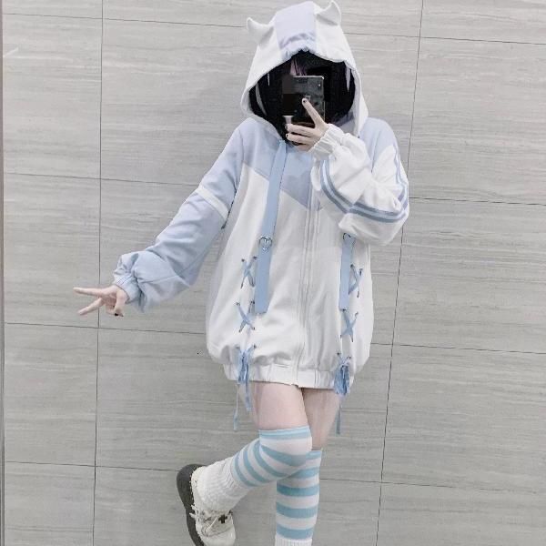 women's hoodies sweatshirts harajuku outdoor apparel strap japanese women's zipper hoodie aqua casual fashion plus size kawaii 230, Black
women's hoodies sweatshirts harajuku outdoor apparel strap japanese women's zipper hoodie aqua casual fashion plus size kawaii 230, Black