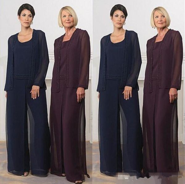 2018 new mother of bride pants suits dresses long sleeves navy blue grape chiffon women formal wedding evening wears custom made c2524832, Black;red
2018 new mother of bride pants suits dresses long sleeves navy blue grape chiffon women formal wedding evening wears custom made c2524832, Black;red