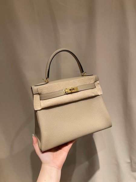 kellybag 25cm bag togoskin s2 trench gold buckle