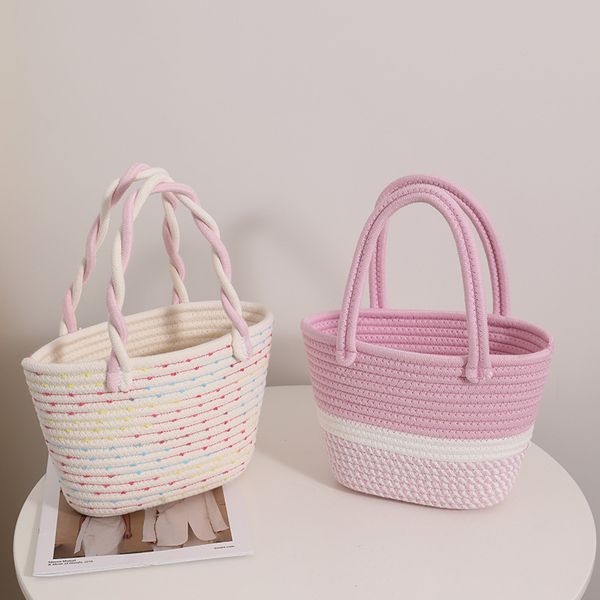 evening bags pink cotton woven bag women's crossover design handle contrast stripe handbag beach holiday picnic storage basket 230809
evening bags pink cotton woven bag women's crossover design handle contrast stripe handbag beach holiday picnic storage basket 230809
