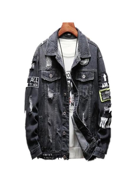 2 colours harajuku patchwork frayed rock vintage black blue denim jacket men punk sudadera hole streetwear hip hop ruched washed3984113, Black;brown
2 colours harajuku patchwork frayed rock vintage black blue denim jacket men punk sudadera hole streetwear hip hop ruched washed3984113, Black;brown