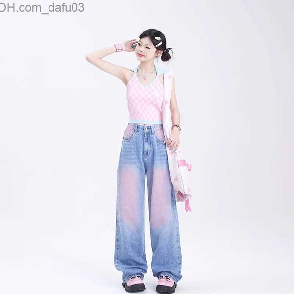 women's pants capris pink gradient straight retro high waisted jeans korean women's wide leg bag y2k full length denim trouser z23, Black;white
women's pants capris pink gradient straight retro high waisted jeans korean women's wide leg bag y2k full length denim trouser z23, Black;white