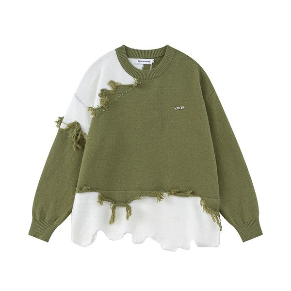 men's sweaters american vintage irregular ragged edge ropa hombre pullover sweater patch streetwear baggy y2k casaco masculino knit 23, White;black
men's sweaters american vintage irregular ragged edge ropa hombre pullover sweater patch streetwear baggy y2k casaco masculino knit 23, White;black