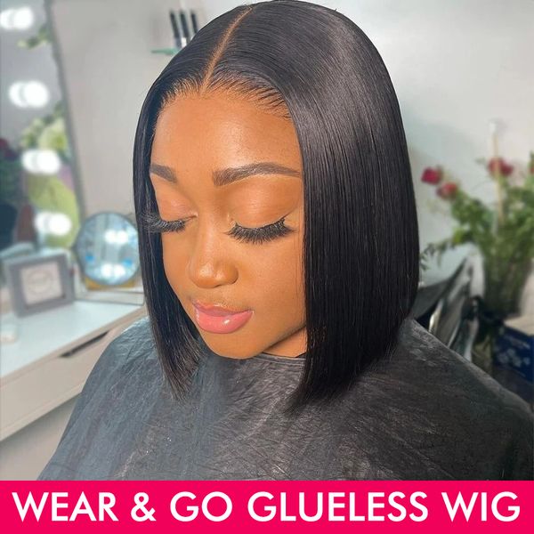 Wigs for Women Human Hair Straight Glueless Wig Ready To Go Human Hair Wigs Pre Cut Lace Air Wig Sale, Black
Wigs for Women Human Hair Straight Glueless Wig Ready To Go Human Hair Wigs Pre Cut Lace Air Wig Sale, Black