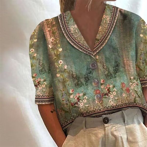 women's blouses shirts temperament holiday shirt woman fashion elegant casual blouse short sleeve loose printed woman shirt 230808, White
women's blouses shirts temperament holiday shirt woman fashion elegant casual blouse short sleeve loose printed woman shirt 230808, White