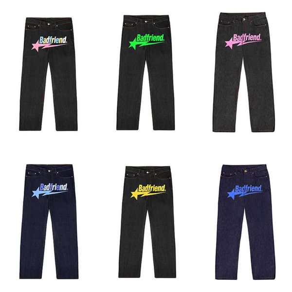 2023 designer mens jeans university y2k jeans badfriend hip hop letter printed black pants men women fashion casual rock wide foot baggy tro, Blue
2023 designer mens jeans university y2k jeans badfriend hip hop letter printed black pants men women fashion casual rock wide foot baggy tro, Blue