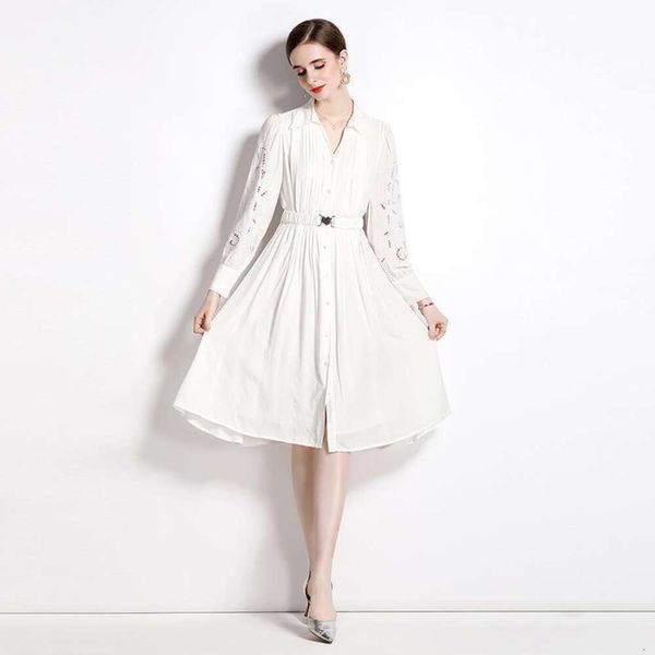 spring and summer style ladies hollowed out embroidery pleated single row slim fitting dress womens clothing, Black;gray
spring and summer style ladies hollowed out embroidery pleated single row slim fitting dress womens clothing, Black;gray
