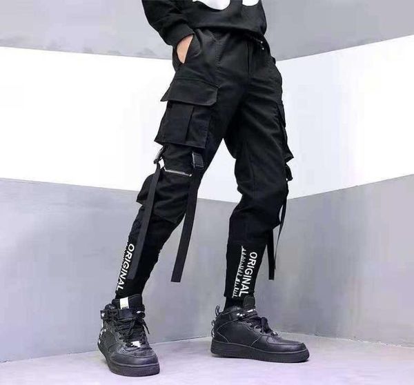 2021 new japanese fashion sweatpants streetwear cargo pants for men ribbon pockets joggers techwear men039s trousers hip hop x07179069, Black
2021 new japanese fashion sweatpants streetwear cargo pants for men ribbon pockets joggers techwear men039s trousers hip hop x07179069, Black