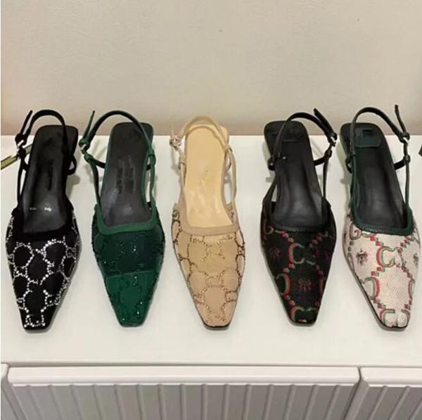 2023 luxury women's g slingback sandals pointed toe mesh pump slingback shoes rhinestone diamond crystals sparkling dress shoes party w, Black
2023 luxury women's g slingback sandals pointed toe mesh pump slingback shoes rhinestone diamond crystals sparkling dress shoes party w, Black