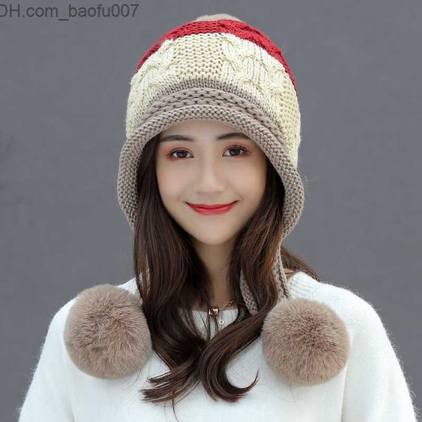 beanie/skull caps new winter knit hats women's ear hats thick wool ball hats balaclava pompom hats skullies hats z230809, Blue;gray
beanie/skull caps new winter knit hats women's ear hats thick wool ball hats balaclava pompom hats skullies hats z230809, Blue;gray