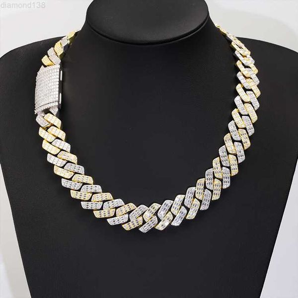 hip hop jewelry 19 mm 2 tones baguette vvs moissanite diamond chain 925 sterling silver cuban link chain
hip hop jewelry 19 mm 2 tones baguette vvs moissanite diamond chain 925 sterling silver cuban link chain