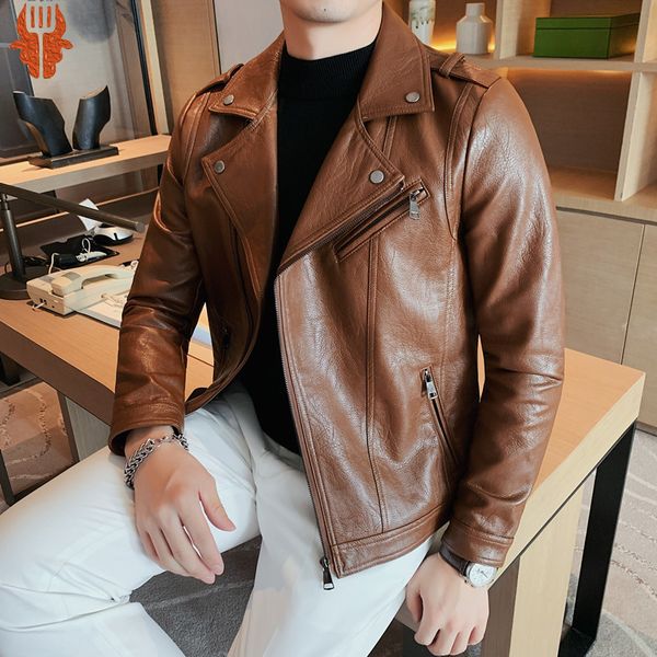 men's jackets korean leather for men autumn winter slim casual lapel motorcycle bike jacket multiple pockets streetwear social pu coat, Black;brown
men's jackets korean leather for men autumn winter slim casual lapel motorcycle bike jacket multiple pockets streetwear social pu coat, Black;brown