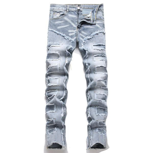 splash-ink ripped jeans men's trend stretch slim casual pencil pants designer jeans mens denim pants fashion trouser sell, Blue
splash-ink ripped jeans men's trend stretch slim casual pencil pants designer jeans mens denim pants fashion trouser sell, Blue