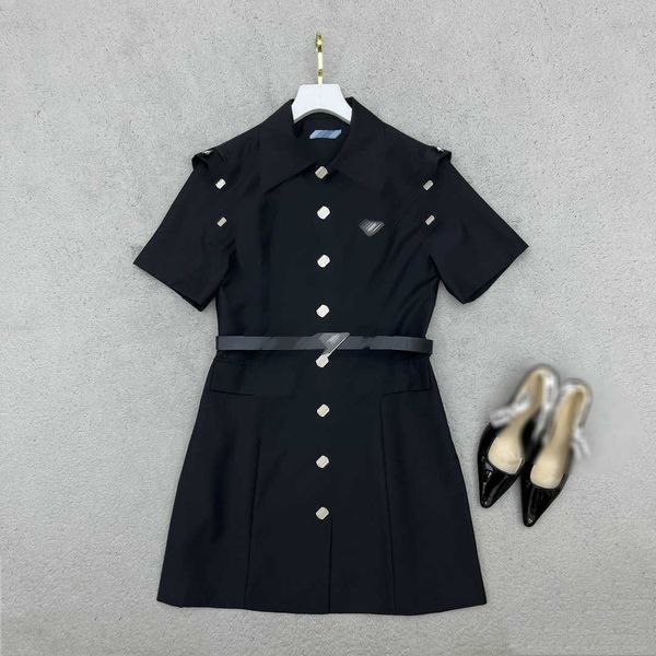 lady dresses metal button decoration dress women designer clothing size s-l short sleeved lapel girl skirt aug04, Black;gray
lady dresses metal button decoration dress women designer clothing size s-l short sleeved lapel girl skirt aug04, Black;gray