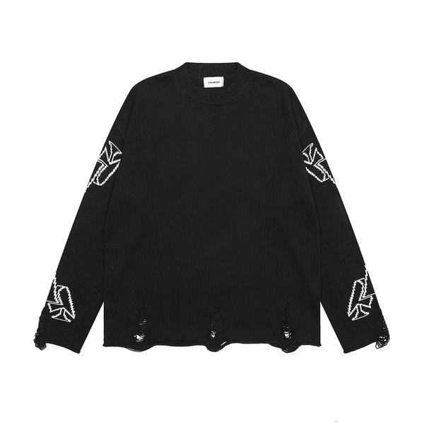 men's sweaters streetwear print hole hem pullover sweater y2k baggy moletons masculinos sueter o neck ropa hombre knitted clothes 23080, White;black
men's sweaters streetwear print hole hem pullover sweater y2k baggy moletons masculinos sueter o neck ropa hombre knitted clothes 23080, White;black