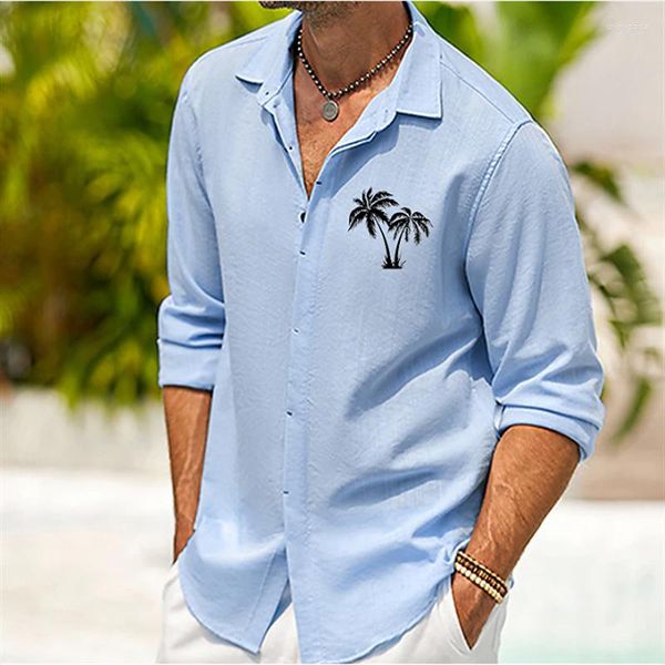 men's casual shirts 5 colors shirt coconut tree printing lapel button outdoor street long sleeve clothing fashion dress designer, White;black
men's casual shirts 5 colors shirt coconut tree printing lapel button outdoor street long sleeve clothing fashion dress designer, White;black
