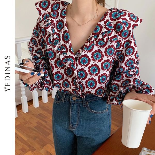 women's blouses shirts yedinas japan style chiffon shirts peter pan collar lantern sleeve blouse female spring chic pearl buttons flor, White
women's blouses shirts yedinas japan style chiffon shirts peter pan collar lantern sleeve blouse female spring chic pearl buttons flor, White
