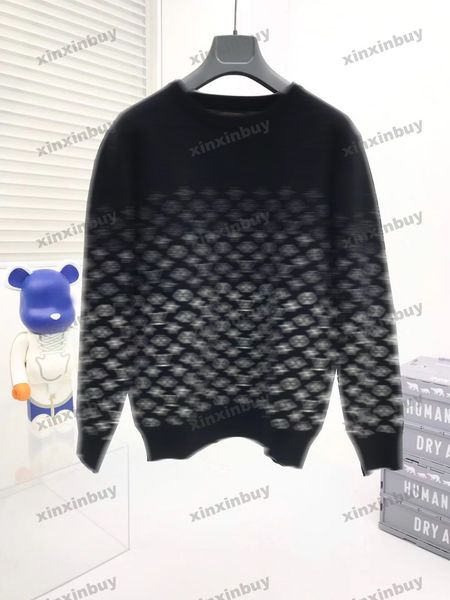 xinxinbuy men women designer sweatshirt hoodie gradient letter jacquard printing sweater gray blue black white xs-xl, Black;brown
xinxinbuy men women designer sweatshirt hoodie gradient letter jacquard printing sweater gray blue black white xs-xl, Black;brown