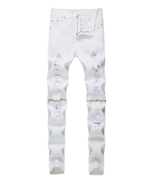 new fashion mens knee zipper ripped jeans cotton white elastic slim men motorcycle denim joggers skinny jeans3711252, Blue
new fashion mens knee zipper ripped jeans cotton white elastic slim men motorcycle denim joggers skinny jeans3711252, Blue