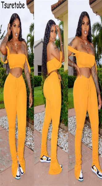 tsuretobe streetwear 2 piece set women crop and stacked pants split matching sets shoulder club outfits summer clothes cx2007025361910, White
tsuretobe streetwear 2 piece set women crop and stacked pants split matching sets shoulder club outfits summer clothes cx2007025361910, White