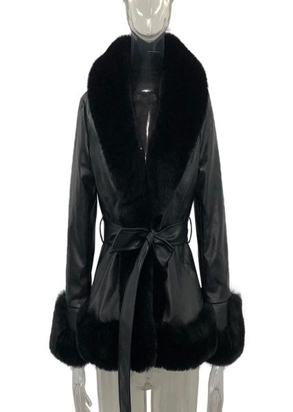 leather short jackets womens fashion tie belt waist coats women elegant side pockets faux fur jackets female ladies for mother037338619, Black
leather short jackets womens fashion tie belt waist coats women elegant side pockets faux fur jackets female ladies for mother037338619, Black