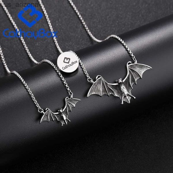 men women black enamel stainless steel vampire alchemy flying bat pendant necklace l230620, Silver
men women black enamel stainless steel vampire alchemy flying bat pendant necklace l230620, Silver