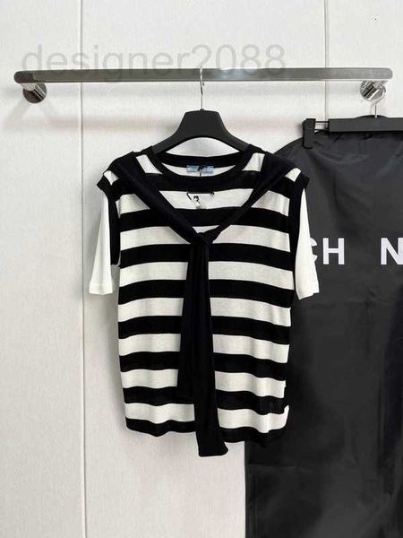 women's t-shirt designer 23 summer new commuter versatile sweet and gentle triangle standard fake two piece knitted short sleeve t-shir, White
women's t-shirt designer 23 summer new commuter versatile sweet and gentle triangle standard fake two piece knitted short sleeve t-shir, White