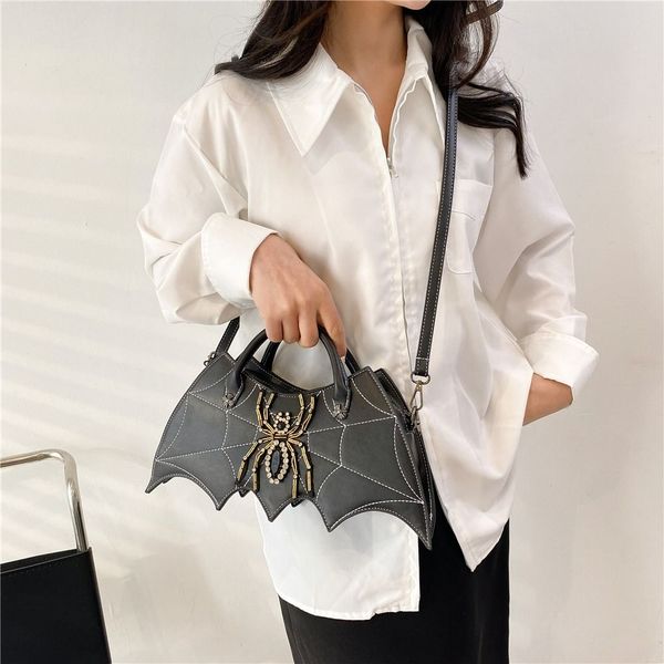 bat wing shaped halloween crossbody bag y2k style adjustable strap pu leather handle bag double handle handbag for women
bat wing shaped halloween crossbody bag y2k style adjustable strap pu leather handle bag double handle handbag for women