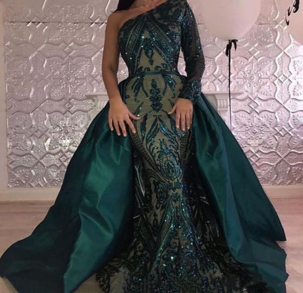 2019 new luxury dark green evening dresses one shoulder zuhair murad dresses mermaid sequined prom gown with detachable train cust6426257, Black;red
2019 new luxury dark green evening dresses one shoulder zuhair murad dresses mermaid sequined prom gown with detachable train cust6426257, Black;red