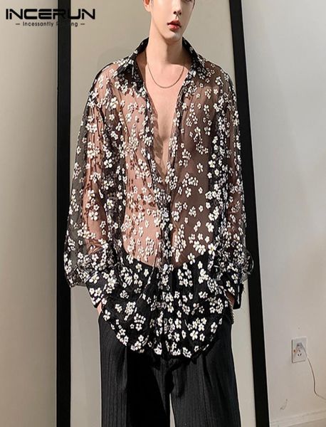 fashion men mesh shirt long sleeve transparent printing loose blouse streetwear lapel party clubwear casmia3745001, White;black
fashion men mesh shirt long sleeve transparent printing loose blouse streetwear lapel party clubwear casmia3745001, White;black