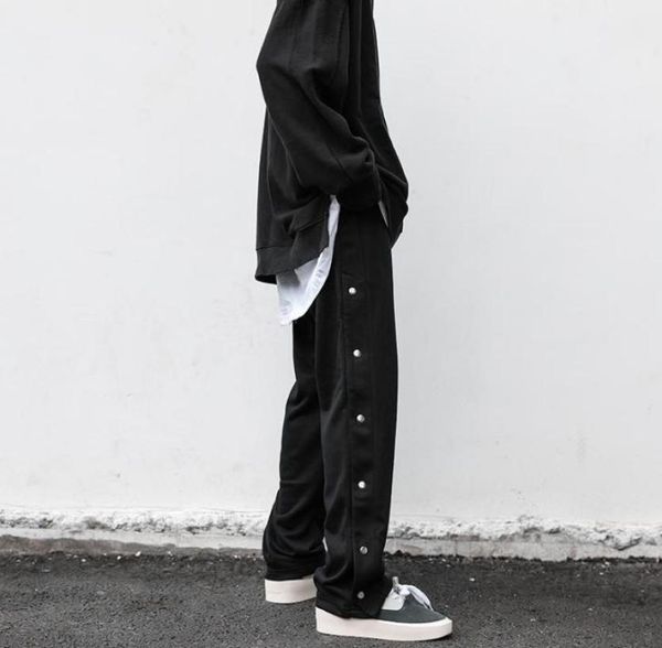 men039s pants mens clothing streetwear simple sports side button split straight loose casual stacked sweatpants men6419329, Black
men039s pants mens clothing streetwear simple sports side button split straight loose casual stacked sweatpants men6419329, Black
