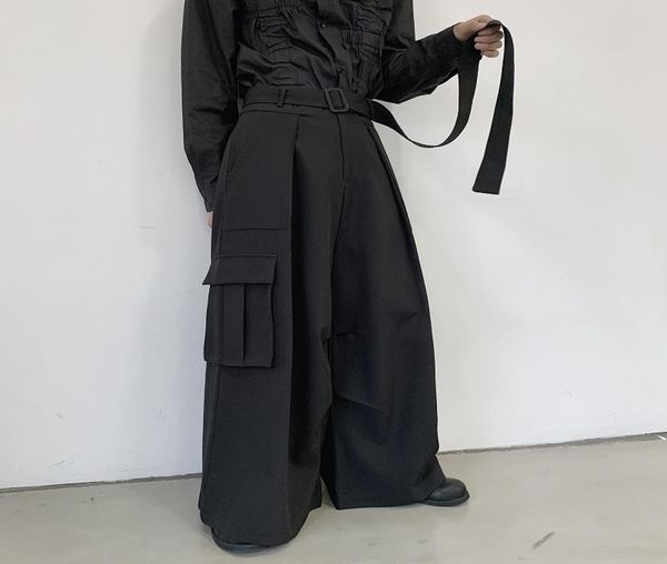 men japan loose casual wide leg cargo pants male streetwear hip hop punk gothic harem belt trousers kimono straight skirt pants3009523, Black
men japan loose casual wide leg cargo pants male streetwear hip hop punk gothic harem belt trousers kimono straight skirt pants3009523, Black