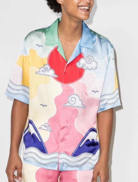 casablanca 22ss button up shirt mashao mountain red sun gradient silk men's and women's lovers hawaiian short sleeve shirt, White;black
casablanca 22ss button up shirt mashao mountain red sun gradient silk men's and women's lovers hawaiian short sleeve shirt, White;black
