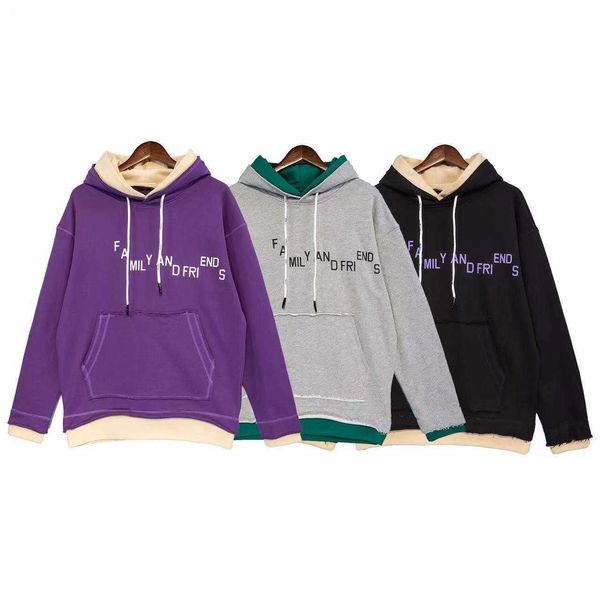 angels letter print contrast color double-layer hooded wool edge used high-quality terry fabric sweater, Black
angels letter print contrast color double-layer hooded wool edge used high-quality terry fabric sweater, Black