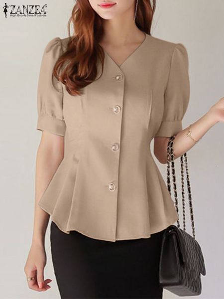 women's blouses shirts zanzea elegant women v neck short sleeve shirt summer blouse fashion ol work blusas female stylish buttons down, White
women's blouses shirts zanzea elegant women v neck short sleeve shirt summer blouse fashion ol work blusas female stylish buttons down, White