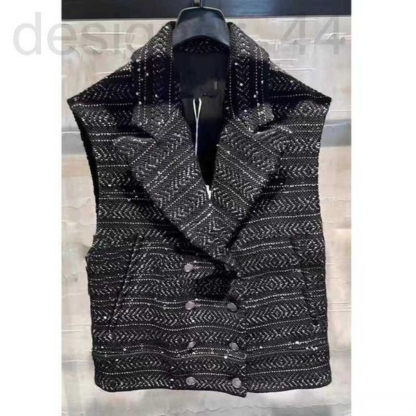 women's two piece pants designer gaoding 23 autumn/winter new heavy industry small fragrant wind black sequin beaded sleeveless polo co, White
women's two piece pants designer gaoding 23 autumn/winter new heavy industry small fragrant wind black sequin beaded sleeveless polo co, White