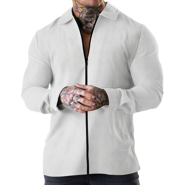 mens jackets summer heavyweight waffle solid zipper long sleeve jacket casual polo cardigan 230809, Black;brown
mens jackets summer heavyweight waffle solid zipper long sleeve jacket casual polo cardigan 230809, Black;brown