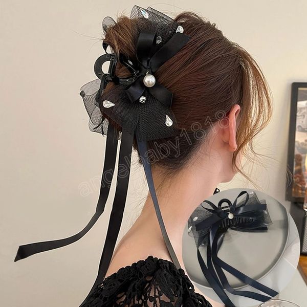 korean sweet mesh tulle tassels big bow hair claw clips for women black bowknot ponytail clip clamp headdress accessories, Slivery;white
korean sweet mesh tulle tassels big bow hair claw clips for women black bowknot ponytail clip clamp headdress accessories, Slivery;white