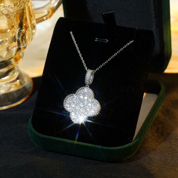 vintage brand designer pendant necklace copper full crystal four leaf clover charm long sweater necklace for women jewelry with box party gi, Silver
vintage brand designer pendant necklace copper full crystal four leaf clover charm long sweater necklace for women jewelry with box party gi, Silver