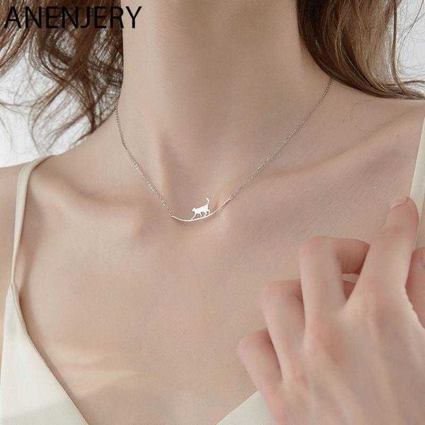 anenjery silver color cute cat curve pendant necklace for women girls animal necklace fashion jewelry gift wholesale s-n685 l230620
anenjery silver color cute cat curve pendant necklace for women girls animal necklace fashion jewelry gift wholesale s-n685 l230620