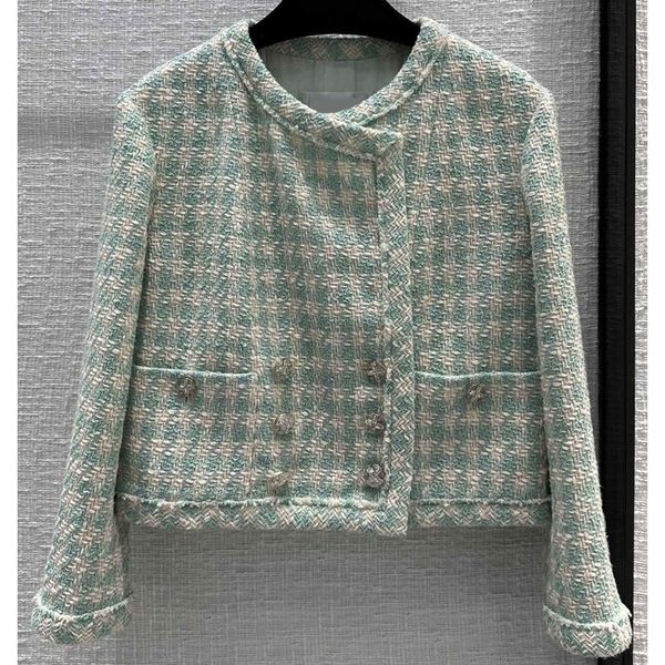 8.9 temperament plaid houndstooth double breasted short tweed jacket women, Black;brown
8.9 temperament plaid houndstooth double breasted short tweed jacket women, Black;brown