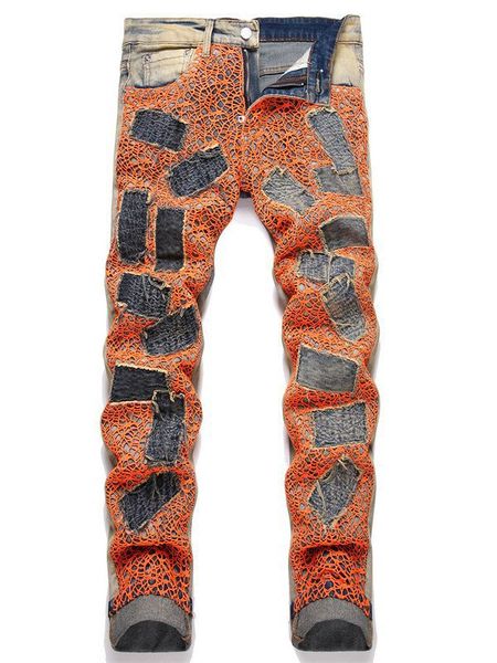 patch jeans men's fashion brand patchwork color contrast casual elastic slim scratch holes designer jeans mens denim pants fashion trou, Blue
patch jeans men's fashion brand patchwork color contrast casual elastic slim scratch holes designer jeans mens denim pants fashion trou, Blue