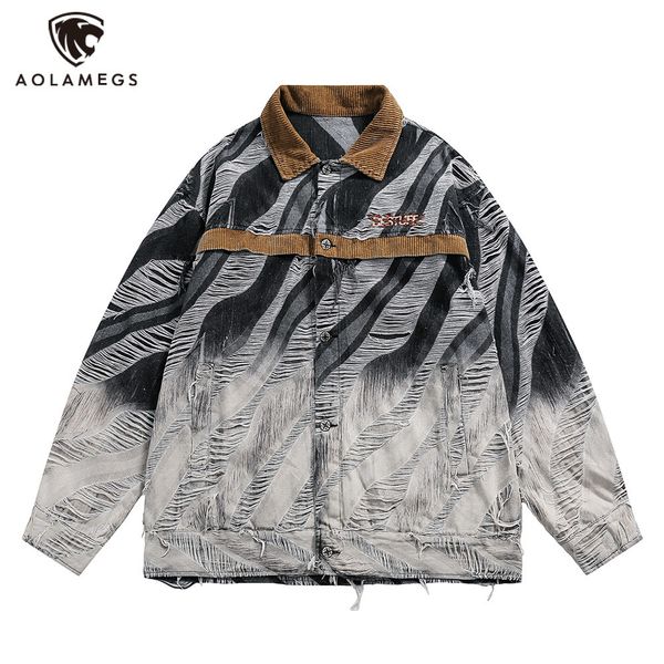 mens jackets hip hop jean jacket splicing hole ripped graphic coats casual single breasted gradient coat high street streetwear 230809, Black;brown
mens jackets hip hop jean jacket splicing hole ripped graphic coats casual single breasted gradient coat high street streetwear 230809, Black;brown